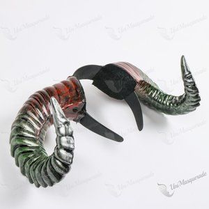 Halloween Red Green Steampunk Ram Horns Halloween Costume Horns Party Headband